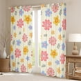 thumbnail image 2 of jejeloiu Cute Flower Daisy Curtains Pack of 2 (42x84 Each),Rustic Floral Curtains Blackout,Yellow Blue Pink Bedroom Curtains For Girls,Luxury Bedroom Decor, 2 of 6