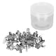 thumbnail image 1 of Chinchetas metálicas de acero inoxidable plateadas con clips para tableros de corcho y tablones de anuncios, 30 unidades, 1 of 14