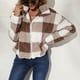 thumbnail image 4 of Puntoco Mujer Otoño Invierno Solapa Color Sólido Manga Larga Botón Felpa Chaqueta tops Rollbacks Puntoco Puntoco-3983, 4 of 7
