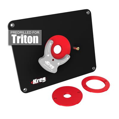 - Kreg PRS4034 Precision Router Table Insert Plate w/ Level-Loc Rings (predrilled Triton)