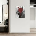 thumbnail image 3 of Vintage Rose Painting Canvas Wall Art, Retro Black And White Red Rose Flower Ink Painting Picture Print, Modern Rose Wall Decor Floral Artwork Poster Framed For Living Room,Bedroom Bathroom 12"X16", 3 of 6