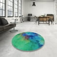 thumbnail image 4 of Ahgly Company Machine Washable Indoor Rectangle Transitional Medium Spring Green Area Rugs, 3' x 5', 4 of 7