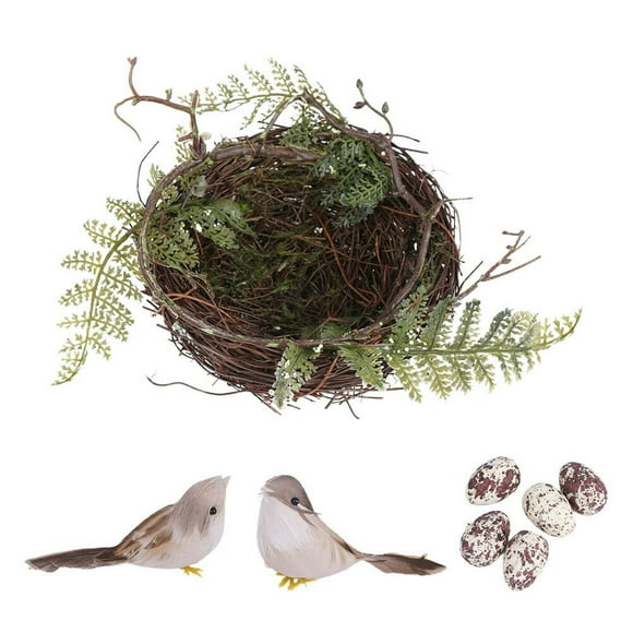 KEINXS Bird Nest Birds Shelter Decorative House Cage Tabletop Artificial Creative Weaving