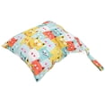 thumbnail image 2 of Bolsa de pañales de tela para bebé, con estampado de dibujos animados, con una sola cremallera, lavable y reutilizable, organizador de pañales colgante, color gato, 2 of 14