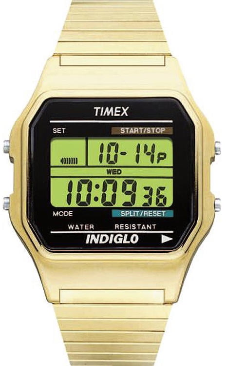 Timex Men's Classic Digital Gold-Tone 34mm Casual Watch, Expansion Band -  