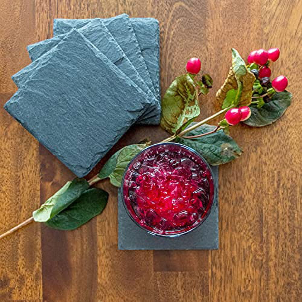 Slate Drink Coasters - Set of 8 - 4" x 4" By Trademark Innovations