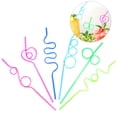 thumbnail image 3 of 60 Pcs Curved Straw Decor Party Straw Photo Prop Reusable Straws Party Funny Straws Party Curly Straws, 3 of 6