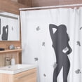 thumbnail image 1 of Cortina de Baño Impermeable Juana Gallo con Diseño de Silueta Mujer Sexy Sensual Blanca para regadera, 1 of 7