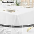 thumbnail image 2 of Rectangle Table Cloth Linen Textured, Waterproof Spillproof Anti-Wrinkle Burlap Tablecloth, Washable Decorative Fabric Table Cover for Dining, Party, Banquet, 60 x 120 Inch, White, 2 of 8