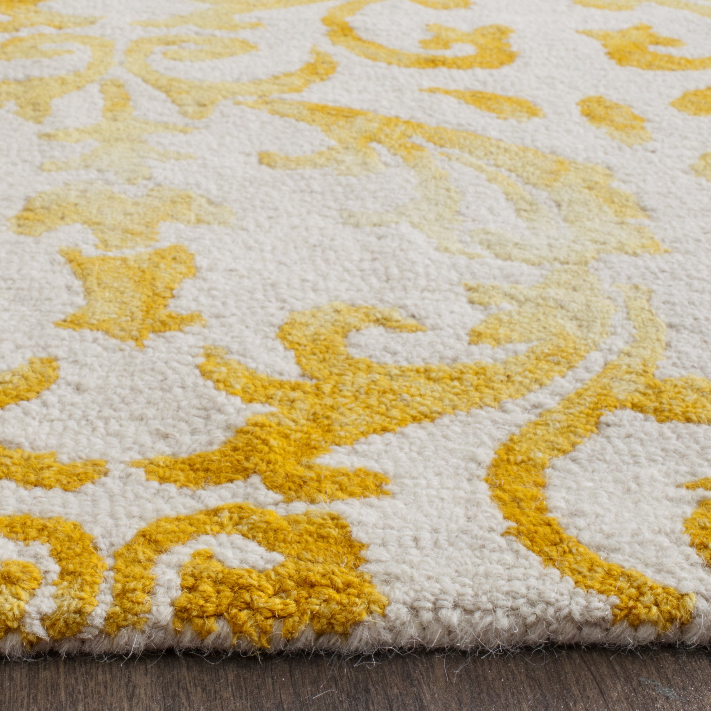 Safavieh Dip Dye Ernest Distressed Area Rug, Ivory/Gold, 9' x 12'