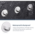 thumbnail image 3 of Adhesive Hooks Heavy Duty Waterproof in Shower Hooks for Hanging Loofah, Towels Clothes for Bathroom Removable Stainless Steel Brush Nickel Adhesive Wall Hooks 4 Pcs (Sliver), 3 of 13