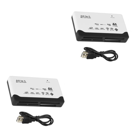 Injueey Lector de tarjetas de memoria TF CF, adaptador USB externo portátil para el hogar, convertidor de escritura de lectura de velocidad de 2Conjunto