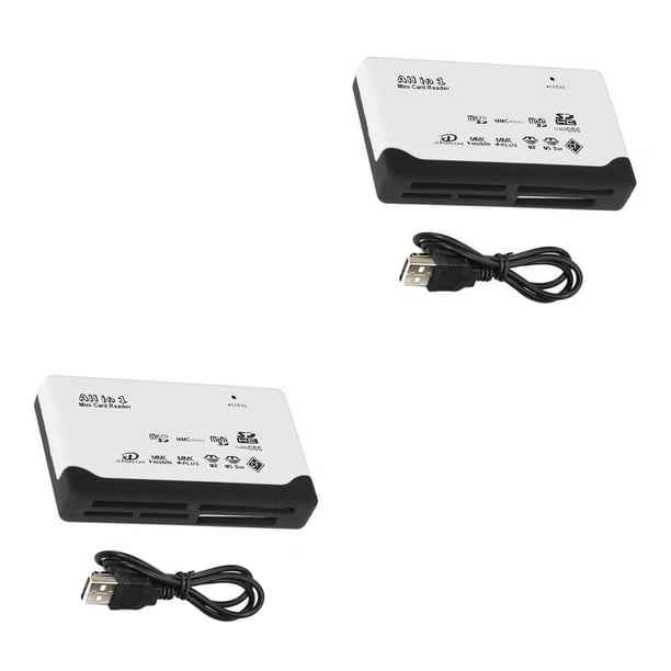 Injueey Lector de tarjetas de memoria TF CF, adaptador USB externo portátil para el hogar, convertidor de escritura de lectura de velocidad de 2Conjunto
