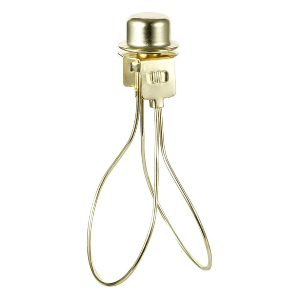 Lamp Shade Light Bulb Clip Adapter with Shade Attaching Finial Top Brass 