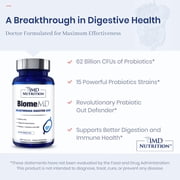 1MD Nutrition BiomeMD Probiotics for Women | 60 Billion CFUs, 15 Strains | Daily Prebiotic & Probiotic for Urinary & Vaginal Health | 30 Capsules