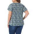 thumbnail image 4 of DARING DIVA Women's Plus Ruffle Boho Floral T Shirt 4X Navy Blue, 4 of 6
