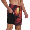 thumbnail image 2 of Balery Shark Underwater Vortex Bañador para hombre, shorts de playa de secado rápido con entrepierna y forro de compresión-Small, 2 of 6