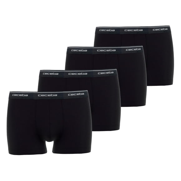 CECEBA calzoncillos hombre, pack de 4 - Monza, ropa interior, logo, unicolor Negro XL (X-Large)