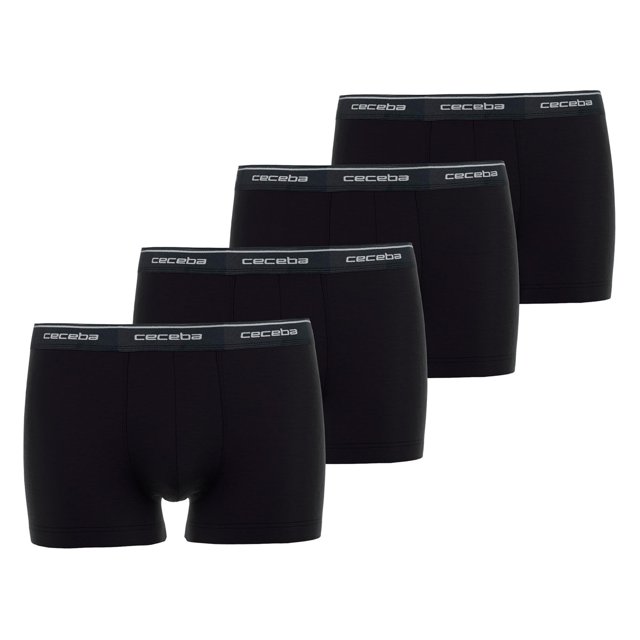 CECEBA calzoncillos hombre, pack de 4 - Monza, ropa interior, logo, unicolor Negro XL (X-Large)