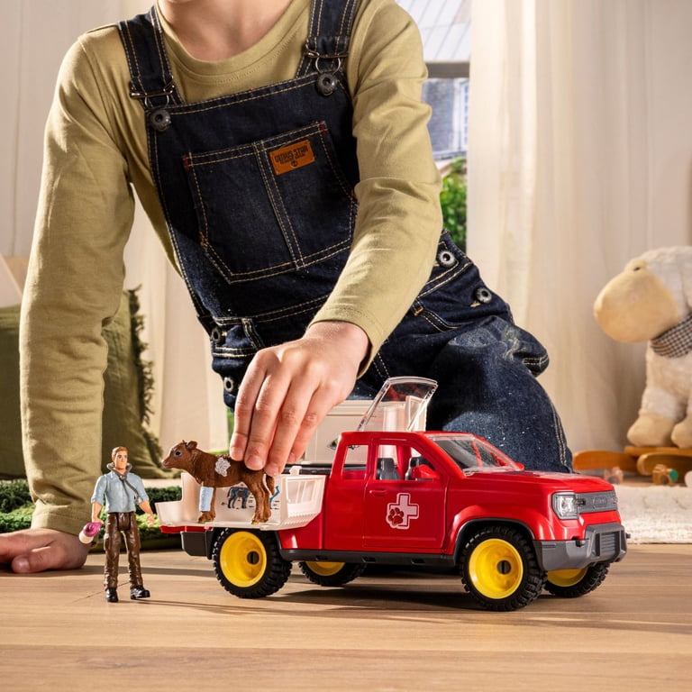 Schleich Farm World - Juego De Regalo De 7 Piezas De Animales De Granja Que Incluye Dalmata Gato Cerdo Cabra Gallo Ternero De Texas Longhorn Y