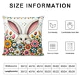 thumbnail image 5 of GOSMITH Happy Easter Rabbit Throw Pillow Cover, Spring Bunny Flower Square Party Cushion Case Holiday Decoration for Sofa Couch Bed White, 5 of 5