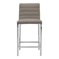 thumbnail image 2 of Eun 26 Inch Vegan Faux Leather Counter Stool, Chrome Legs, Set of 2, Gray, 2 of 2