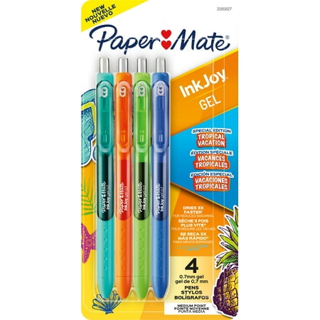 Paper Mate InkJoy 4pk Gel Pens 0.7mm Medium Tip Multicolored Tropical Vacation