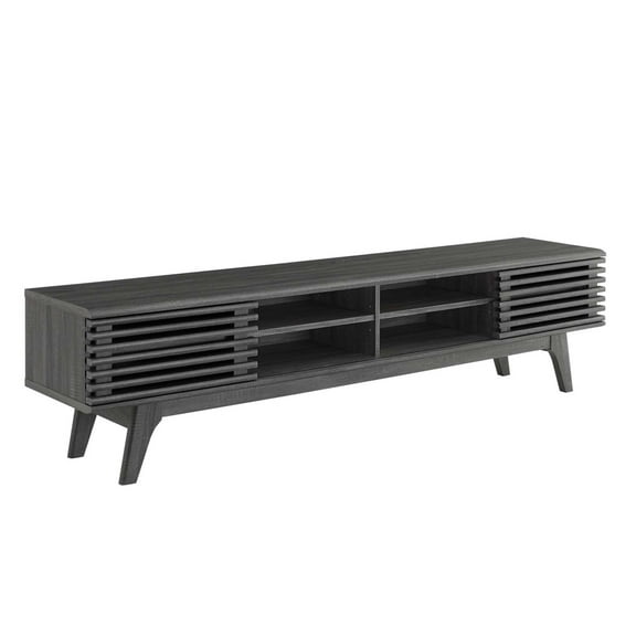 Modway Render 70" Entertainment Center TV Stand in Charcoal