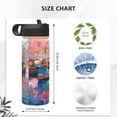 thumbnail image 4 of Yiaed Colorful Fishing Boats Print Water Bottle with Straw Lid, Stainless Steel Double Wall Insulated Water Bottle | Leak-Proof and Spill-Proof Water Bottle, 4 of 8