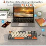 ATTACK SHARK Gaming Keyboard with Dual Mode Bluetooth 5.0/2.4Ghz TLK Mechanical Feeling Keyboard Mac,Rechargeable Anti-ghosting PBT 75% Wireless Keyboard Backlit for Silent Office/Gaming-Glimmer