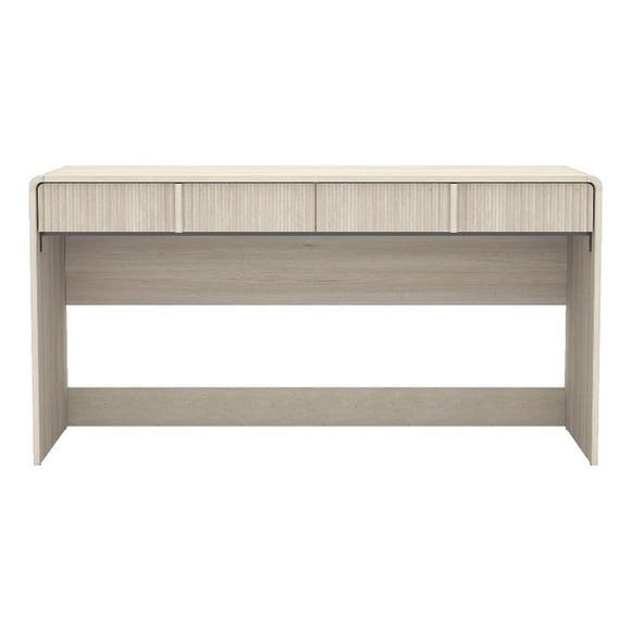 Novara Contemporary 60" Writing Desk in Whitewashed Oak (2-Drawer)