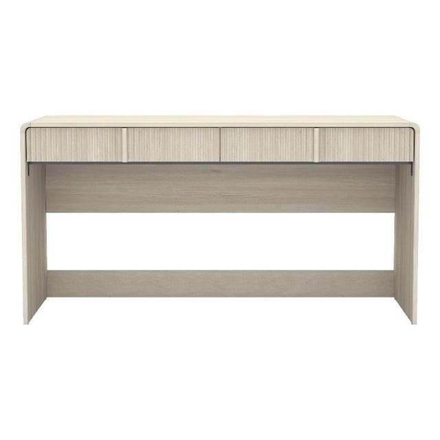 Novara Contemporary 60" Writing Desk in Whitewashed Oak (2-Drawer)