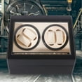 thumbnail image 5 of Black 4+6 Automatic Rotation Watch Winder Display Case Wooden Storage Box, 5 of 10