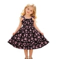 thumbnail image 3 of XAOFW Floral Print Trimmed Dresses For Girls Sleeveless Partywear Dress With Bow And Ruffled Hem Birthday Party Cozy Sundresses, 3 of 8