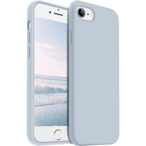 Compatible with iPhone SE 2020/2022 and iPhone 7/8 Case 4.7 inch,Silky Touch Premium Soft Liquid Silicone Rubber Anti-Fingerprint Full-Body Protective Flexible Bumper Case (Baby Blue)
