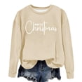 thumbnail image 4 of VgaVtl Women Christmas Sweatshirt Beige Sweatshirts for Women Plus Size Pullover Comfy Crew Neck Holiday Sweatshirt, 4 of 4