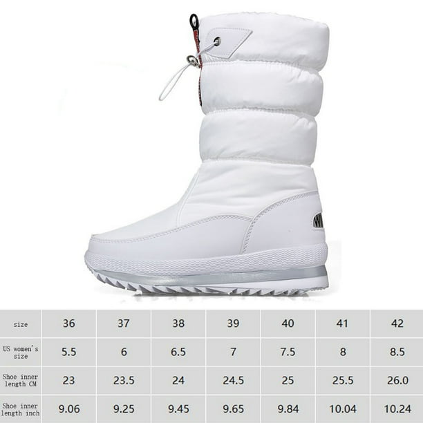 Botines Sin Deslizamiento Al Aire Libre Impermeable Botas Tibias Nieve Invierno para Mujeres Forradas