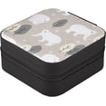 thumbnail image 3 of Leather Jewelry Box Winter Cartoon Bear Portable Mini Jewelry Storage Bag for Travel, Small Ring Case Earrings Organizer Necklaces Box for Women Girls Women Gifts, 3 of 7