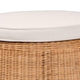thumbnail image 2 of bali & pari Palm Scallop Natural Rattan Ottoman with Cushion, 2 of 6