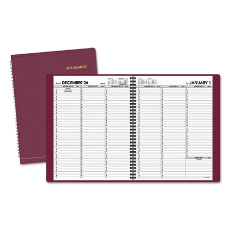 AT-A-GLANCE Weekly Appointment Book, 8 1/4 x 10 7/8, Winestone, (Best Telemarketing Scripts To Get An Appointment)