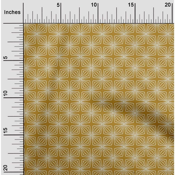 oneOone Cotton Flex Fabric Artistic Floral Sashiko Printed Fabric 1 Yard 40 Inch Wide