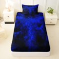 thumbnail image 3 of Feelyou Horror Western Bat Twin Sheets, Spooky Halloween Moth Bedding, Blue, 3 Pieces, 1 Flat Sheet, 1 Fitted Sheet and 1 Pillowcase, 3 of 5