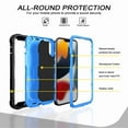 thumbnail image 2 of Dteck Back Case For Apple iPhone 13 Pro Max, Ring Stand Shockproof Hybrid Hard PC Soft Silicone Bumper Heavy Duty Shockproof Three Layer Drop Protective Girls Boy Cute Phone Case(Black+Blue), 2 of 7