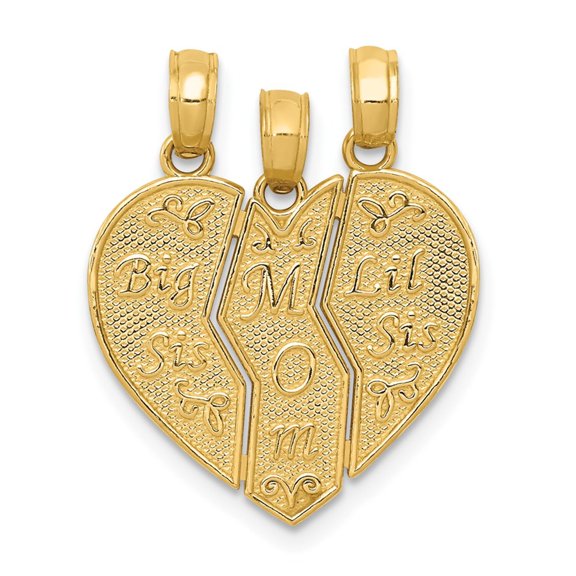 FJC Finejewelers 14k Yellow Gold Break-apart Big Sis Mom Lil Sis Charm