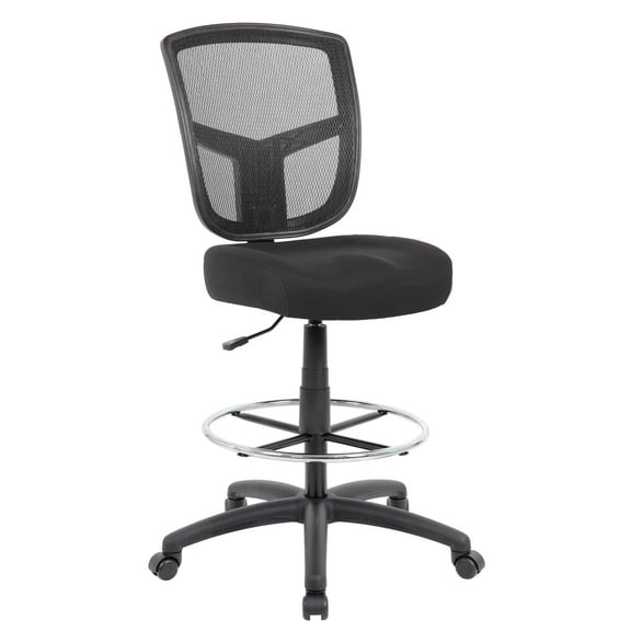 Boss Office Products 30" Vinyl Drafting Stool with Height Adjustment in Black