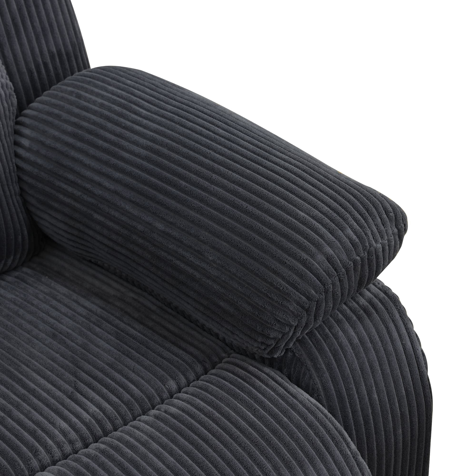 MAYEERTY Recliner Chair, Manual Fabric Reclining Chair with Adjustable Backrest for Living Room, Dark Grey