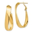 thumbnail image 4 of 14K Yellow Gold High Polished 7mm Twisted Oval Omega Back Hoop Earrings, 4 of 7