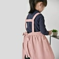 thumbnail image 2 of Children Cotton Apron Japanese Style Bib Home Clothes Painting Soft Comfort Pinafore Apron for Girls Boys- Pink M, 2 of 5