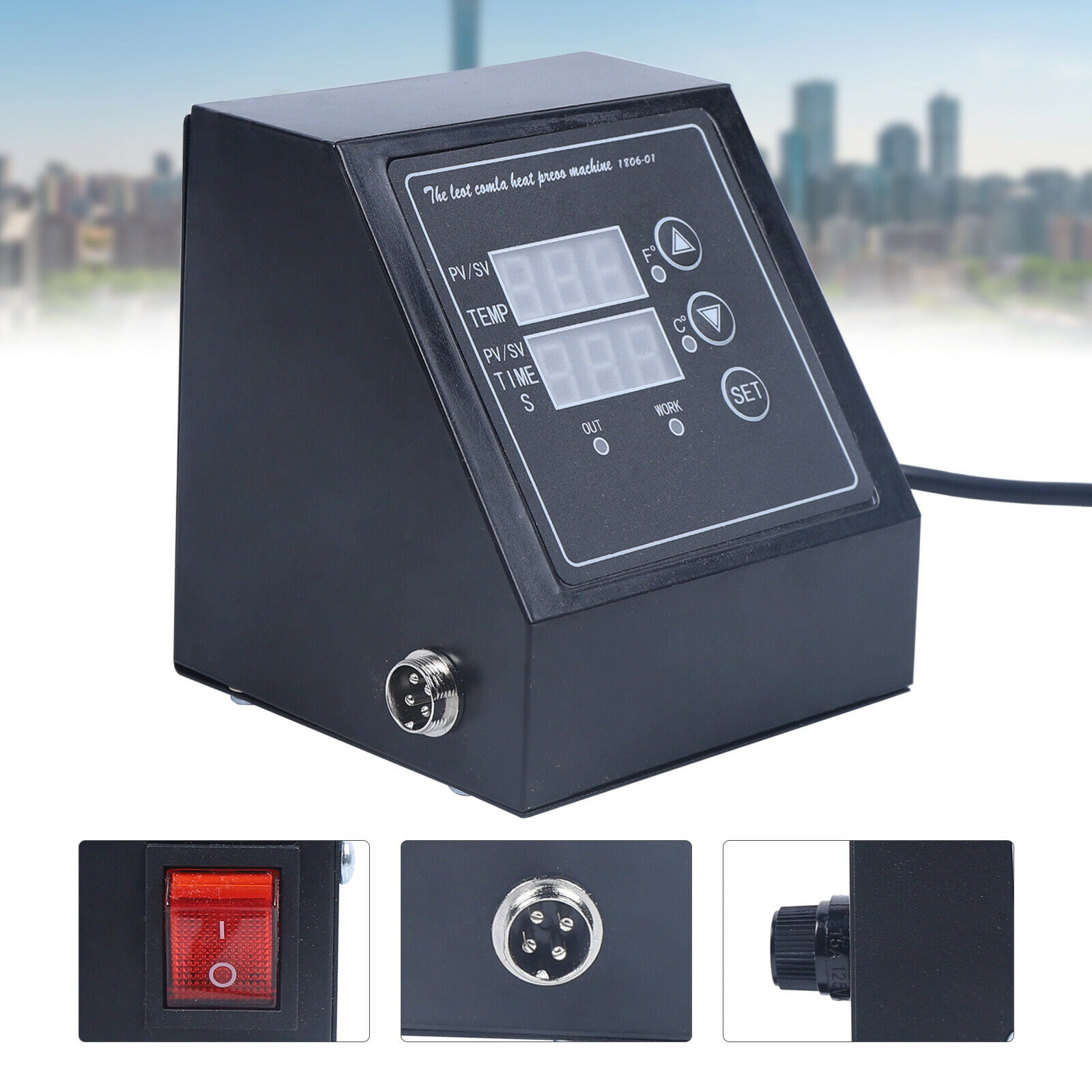 2 Display US Plug Digital Control Box Temperature Time For Heat Press Machine US 