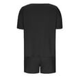 thumbnail image 5 of Annhoo Womens Lounge Sets Summer 2 Piece Knitted Clothes Short Sleeve Crewneck Tops and Shorts Loose Loungewear, 5 of 6